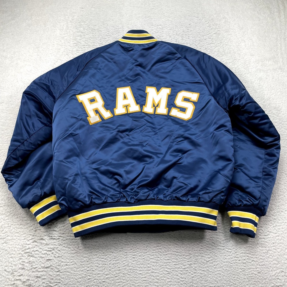 VTG Mens LA Rams Stahl-Urban Medium NFL BLUE Snap Jacket‎